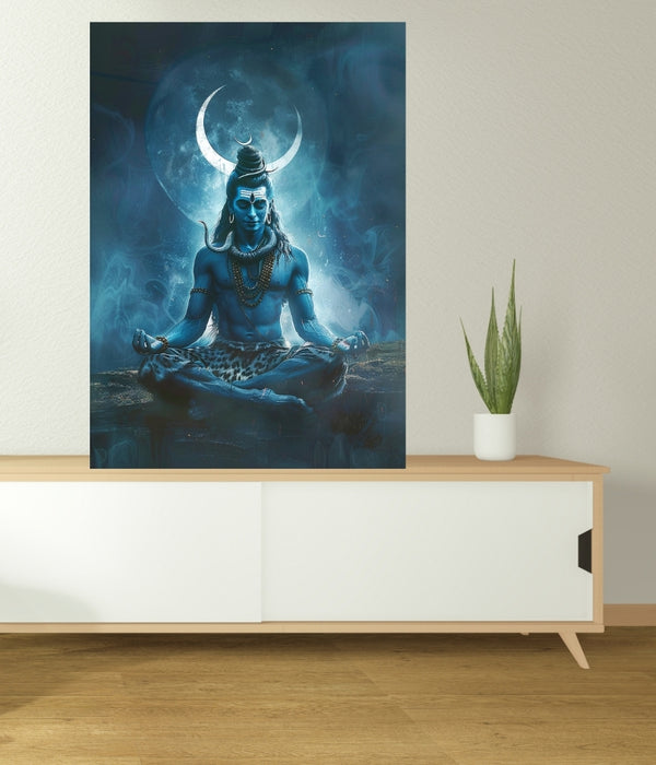 Moonlit Meditation – Lord Shiva Canvas