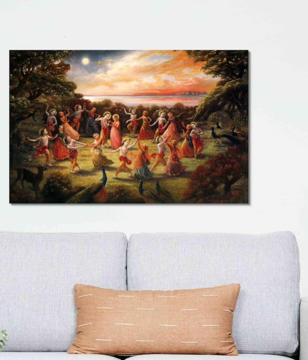 Radha Krishna - Dance Canvas Painting