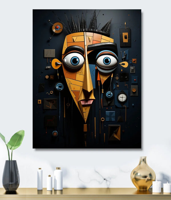 Yellow And Black Robot Revolution Canvas Painting