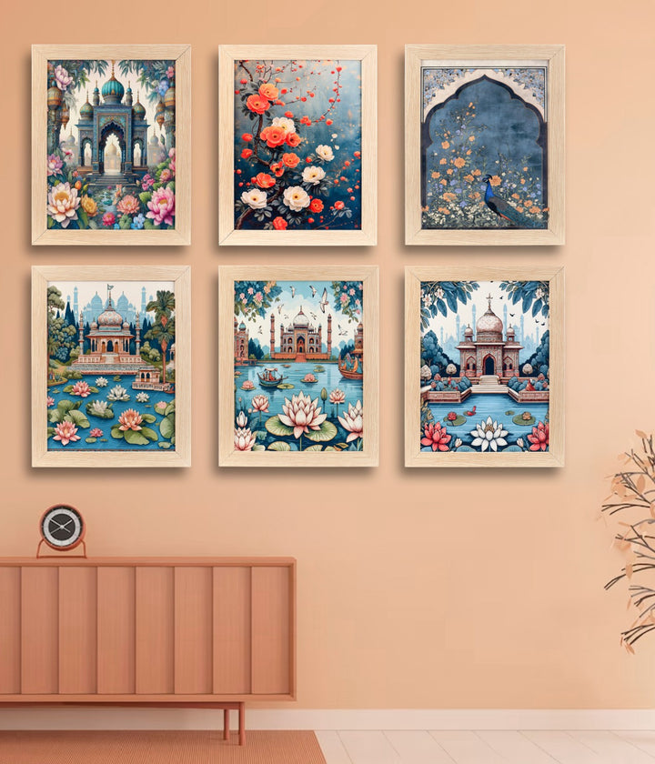 Heritage Serenity – Canvas Painting Set of 6 Frames