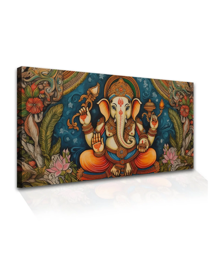 Lord Ganesha Traditional Art Canvas Wall Painting