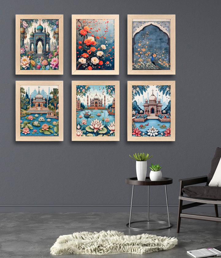 Heritage Serenity – Canvas Painting Set of 6 Frames