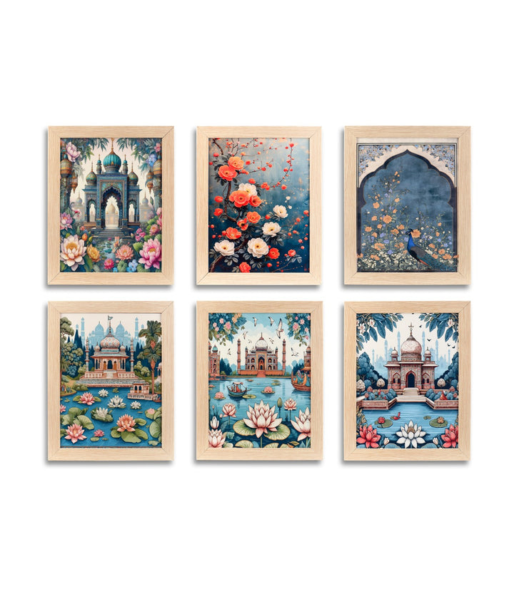 Heritage Serenity – Canvas Painting Set of 6 Frames
