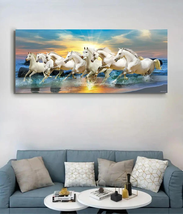 7 Running Horse Canvas Painting