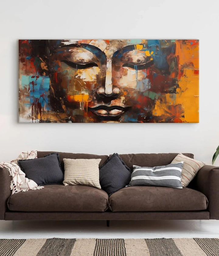 Abstract Design Buddha Canvas Painting