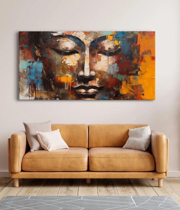 Abstract Design Buddha Canvas Painting