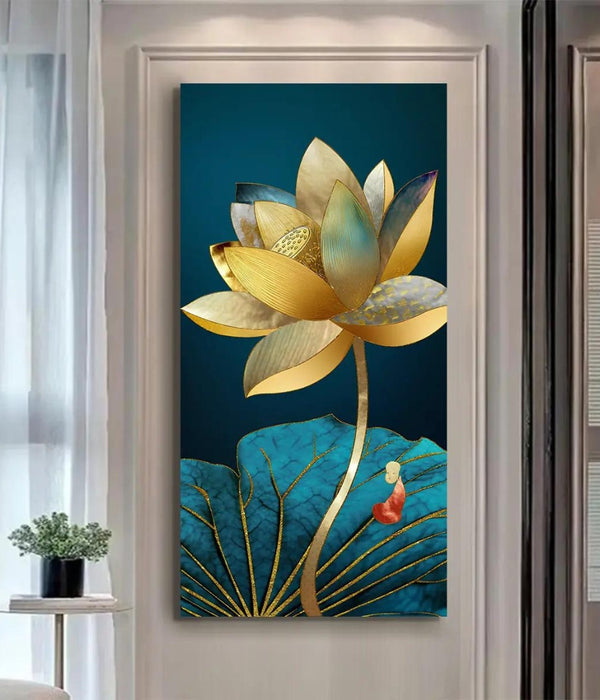 Abstract Lotus Canvas Flower Painting