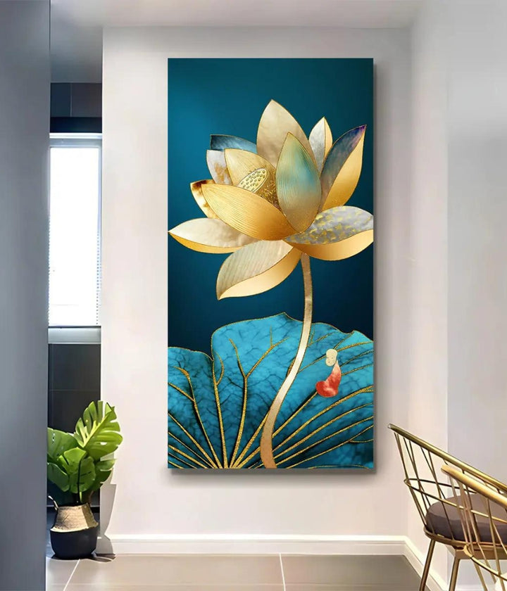 Abstract Lotus Canvas Flower Painting