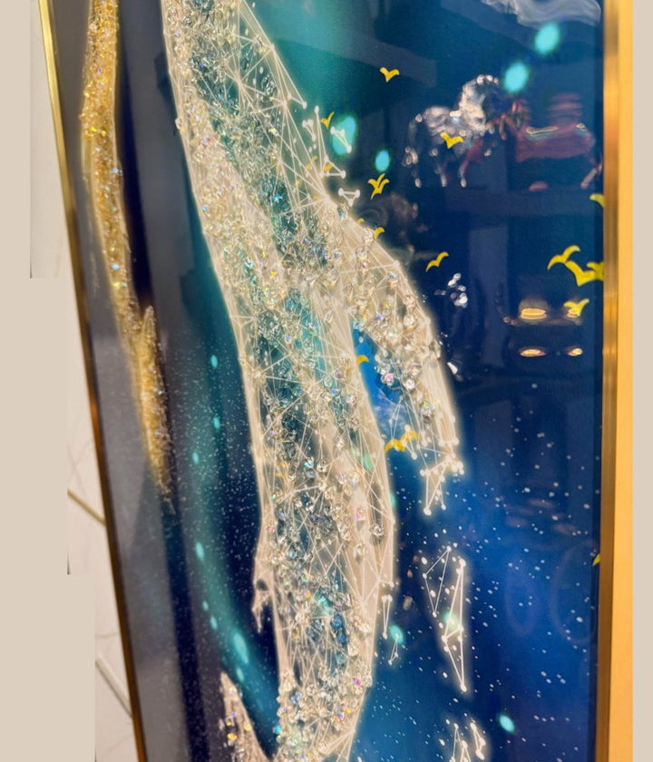 Dolphins Crystal Glass Painting