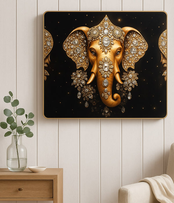 Elephant Crystal Glass Painting 