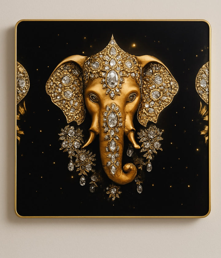 Elephant Crystal Glass Painting 1