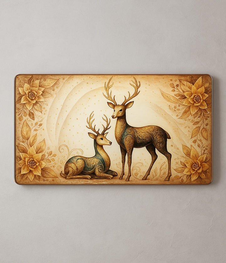 Golden Deer Crystal Painting