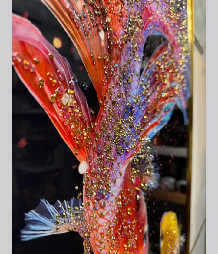 Japanese Fish Crystal Glass Painting