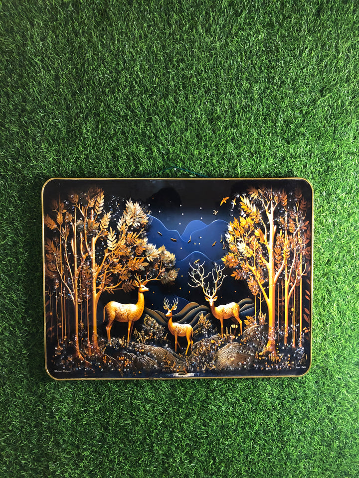 Night Deer Crystal Glass Painting