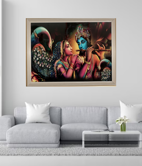 Radha Krishna Crystal Painting