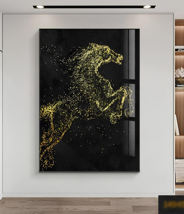 Running Horse Crystal Glass Painting