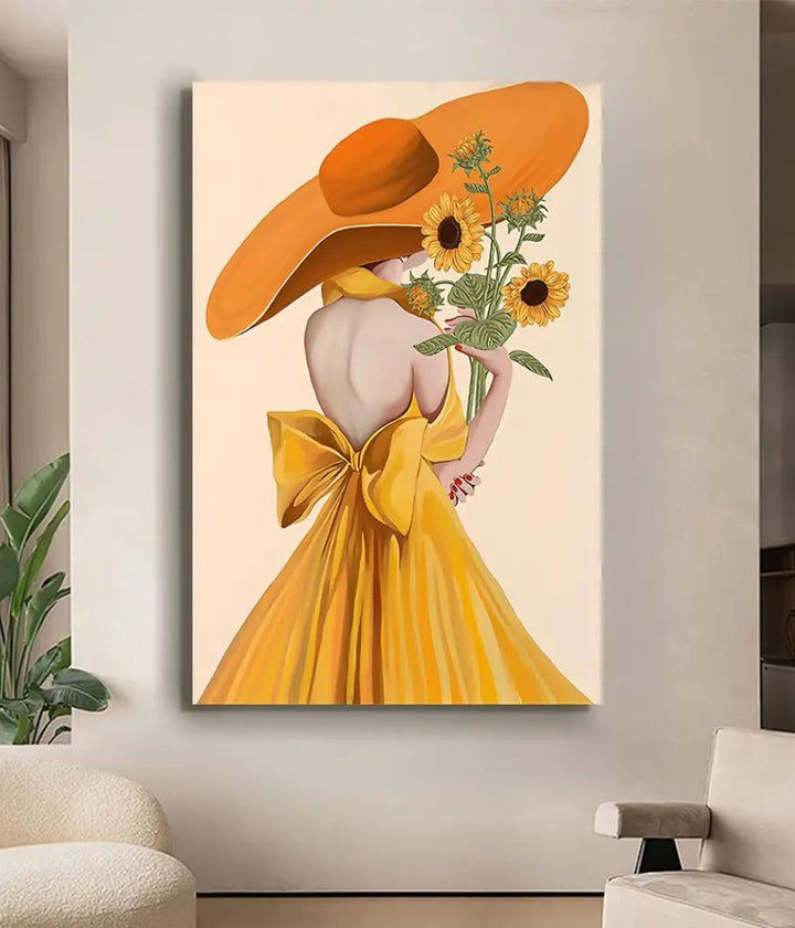 Sunflower Lady Abstract Wall Art