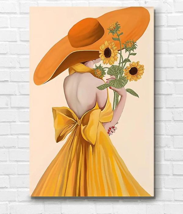 Sunflower Lady Abstract Wall Art