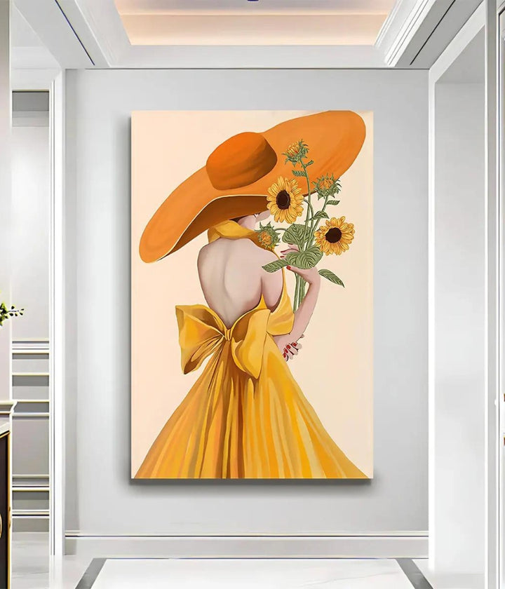 Sunflower Lady Abstract Wall Art