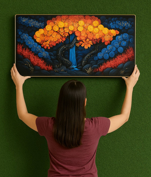 Yellow Tree Crystal Painting | 24*48 Inch
